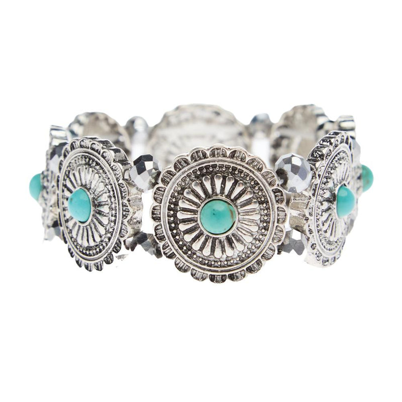 Turquoise Concho Stretch Bracelet