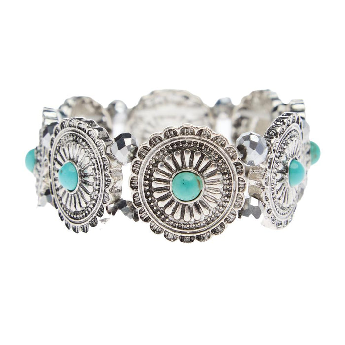 Turquoise Concho Stretch Bracelet