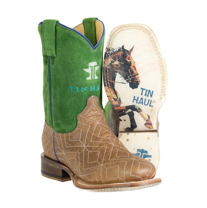 Kid`s Gridlock Ride Em Cowboy Tan Cowboy Boot
