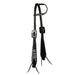 Black and White Paisley Overlay Single Ear Headstall