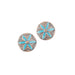 2 Pack 1.5in Copper Turquoise Flower Screwback Conchos
