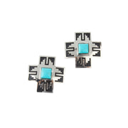 2 Pack 1.5in Silver Aztec Cross Screwback Conchos