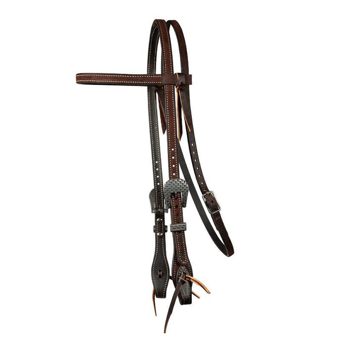 Chocolate Roughout Rasp Buckle Browband Headstall