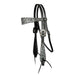 Black and White Paisley Overlay Browband Headstall