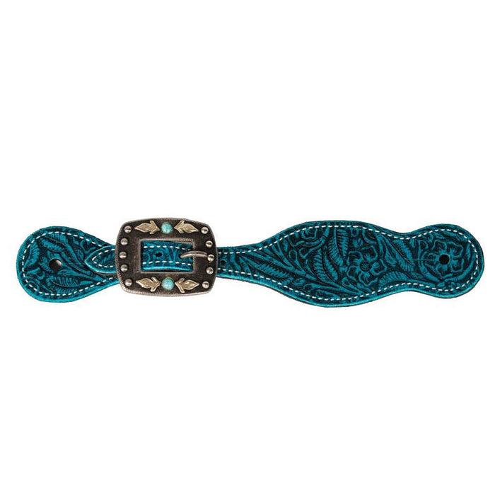 Ladies/Youth Aqua Floral Spur Straps