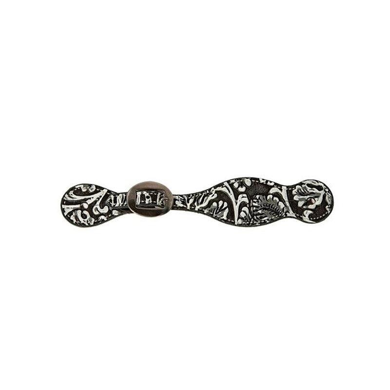Ladies/Youth Black and White Paisley Spur Straps