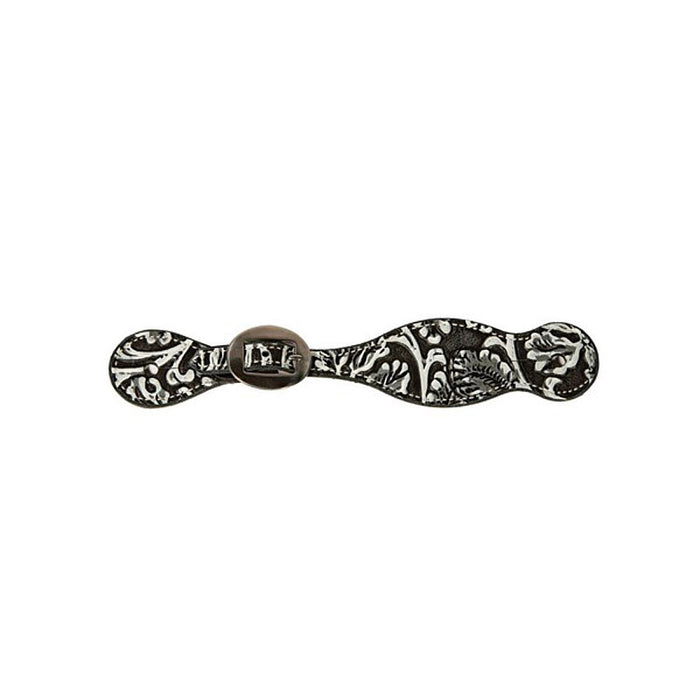 Ladies/Youth Black and White Paisley Spur Straps