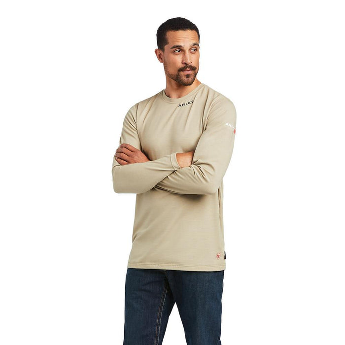 Mens FR Khaki Base Layer Long Sleeve Tee