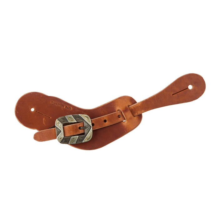 Men's Slick Leather Buckaroo Spur Straps with Bar Cart Buckle