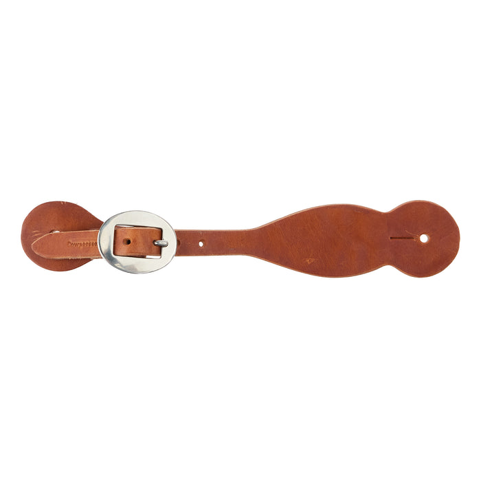 Ladies Straight Scalloped Natural Leather Spur Straps