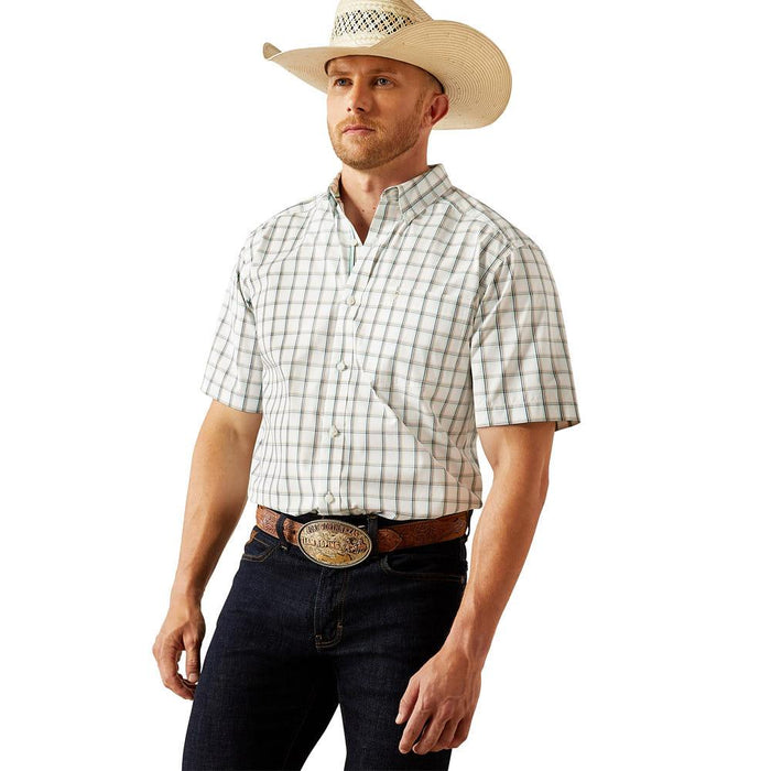 Mens White Plaid Pro Series Cooper Shirt