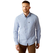 Mens Blue Milky Modern Long Sleeve Shirt