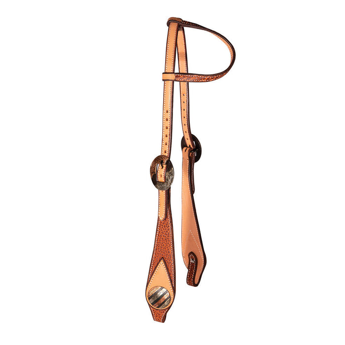 Tan Bison Swell Cheek Single Ear Headstall