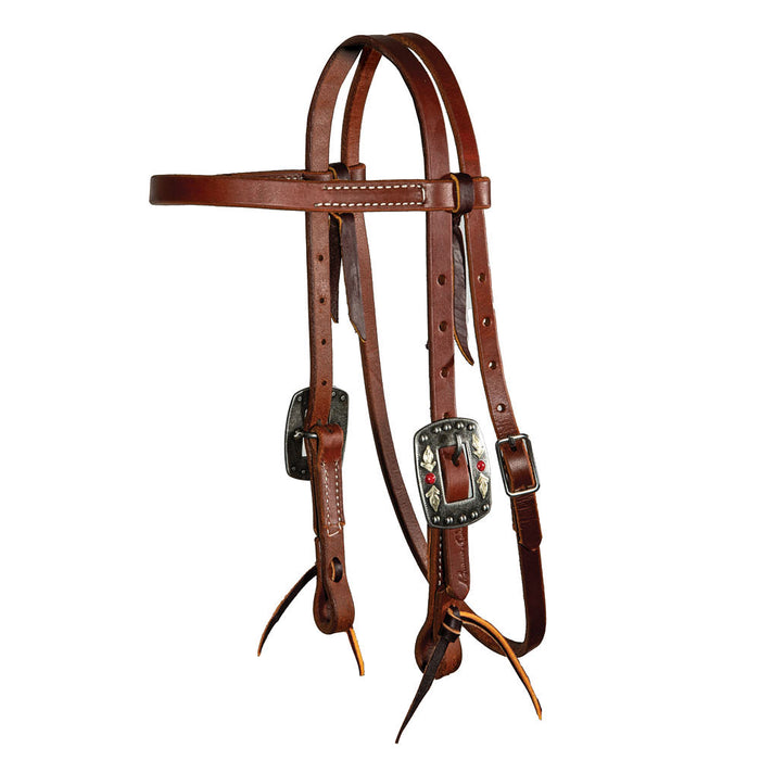 Black Red Feather Cob Size Ranch Browband