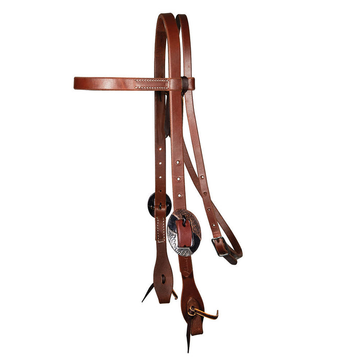 3/4in Silver Double Buckle Ranch Browband Headstall