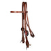 34in Silver and Copper Double Buckle Ranch Single Ear Headstall