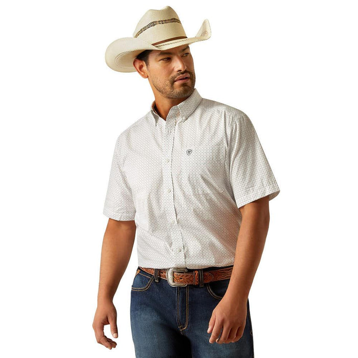 Mens White Wrinkle Free Eddy Classic Shirt