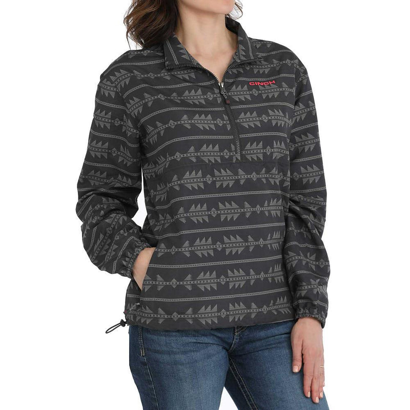 Womens Grey 1/2 Zip Windbreaker