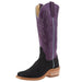 Women`s Ride Ready Black Wyoming Reverse 15In Violet Buffamonte Top Cowgirl Boot