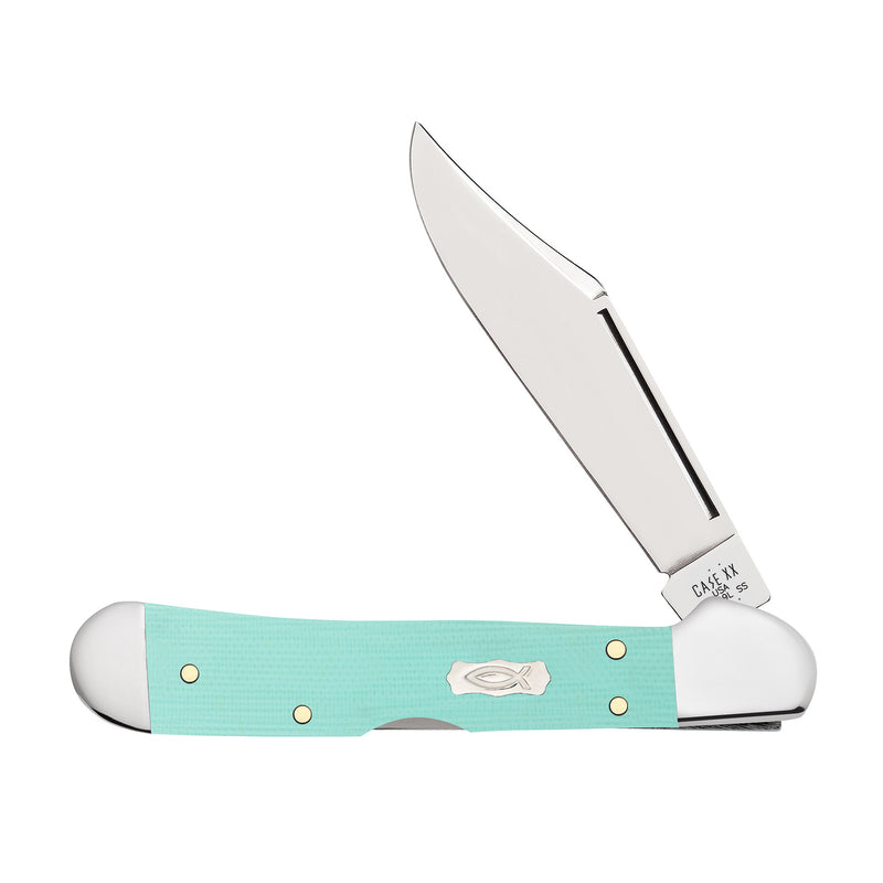 Seafoam Green G 0 Smooth Mini CopperLock Knife