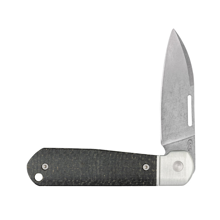 Smooth Black Burlap Micarta Highbanks Knife