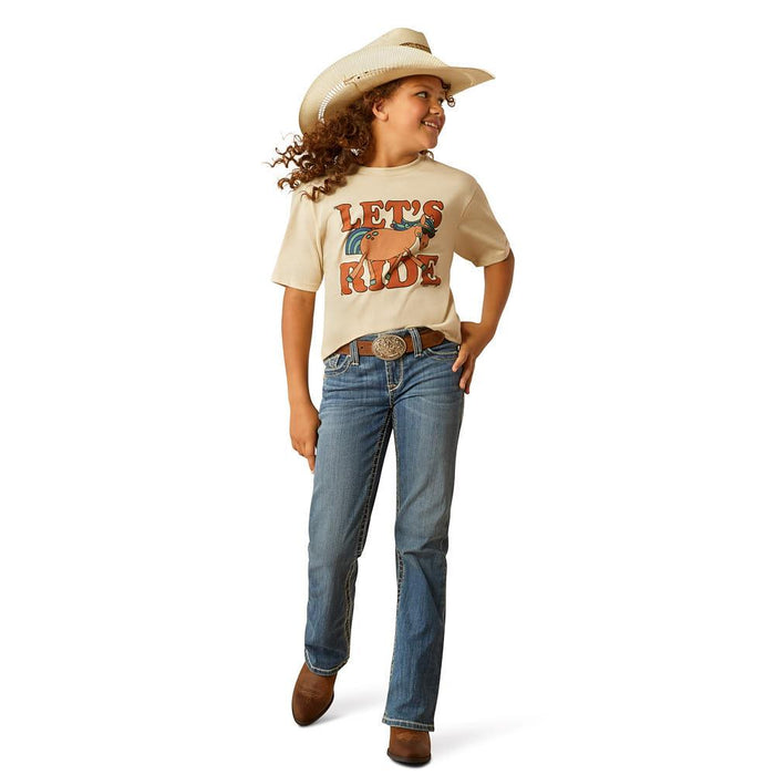 Girls Natural Lets Ride Tee