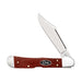 Smooth Dark Red Burlap Micarta CS CopperLock Knife