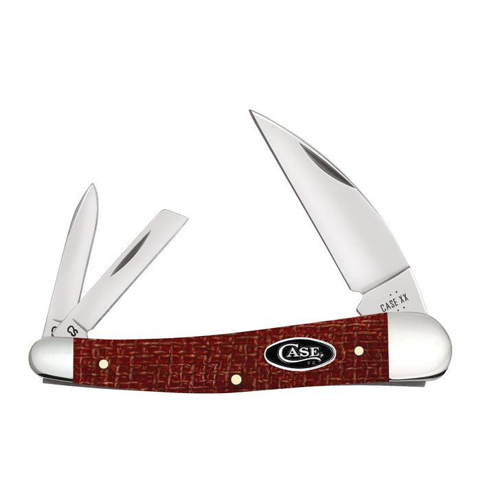 Smooth Dark Red Burlap Micarta CS Seahorse Whittler Knife