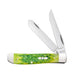 Peach Seed Jig Green Apple Bone Mini Trapper Knife