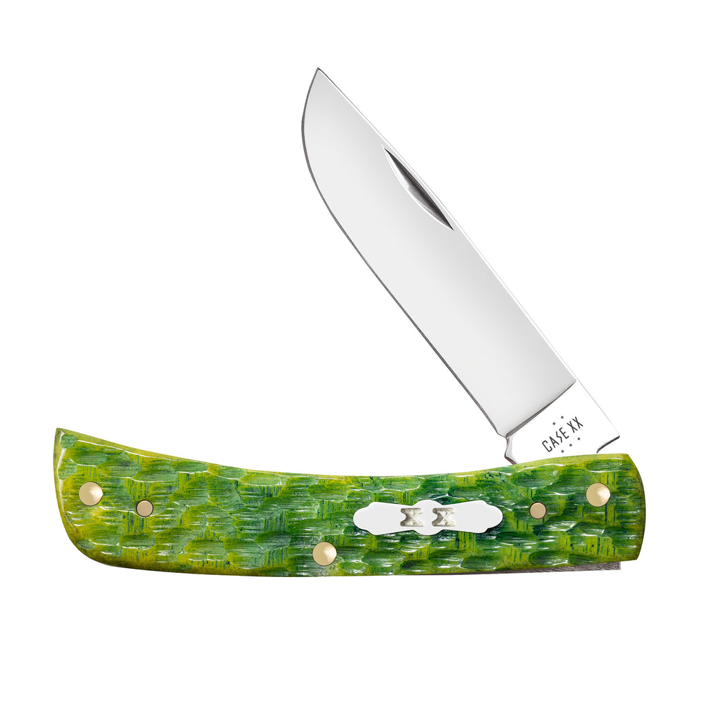 【美品】momose MFVK-STD/NJ (WHT-PG) Case Knives Peach Seed Jig Green Apple Bone Sod Buster Jr Knife