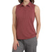 Womens Burgundy Sleeveless Polo