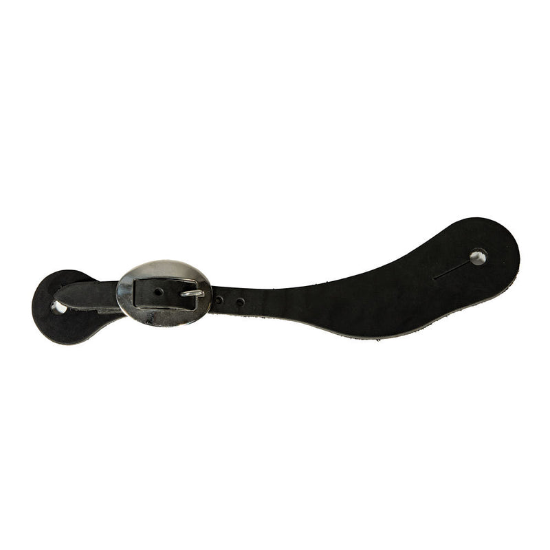 Mens Black Spur Straps with SS Buckle