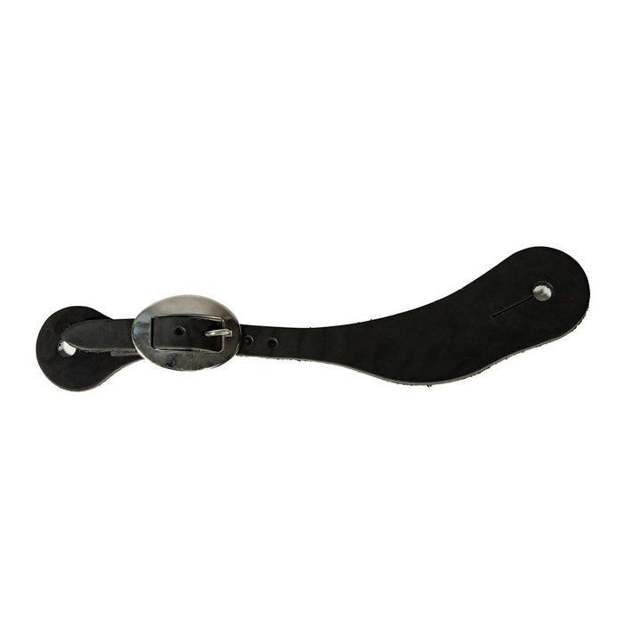 Mens Black Spur Straps with SS Buckle