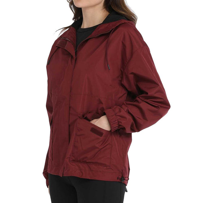 Women's Burgundy Hydrographic Rain Jacket