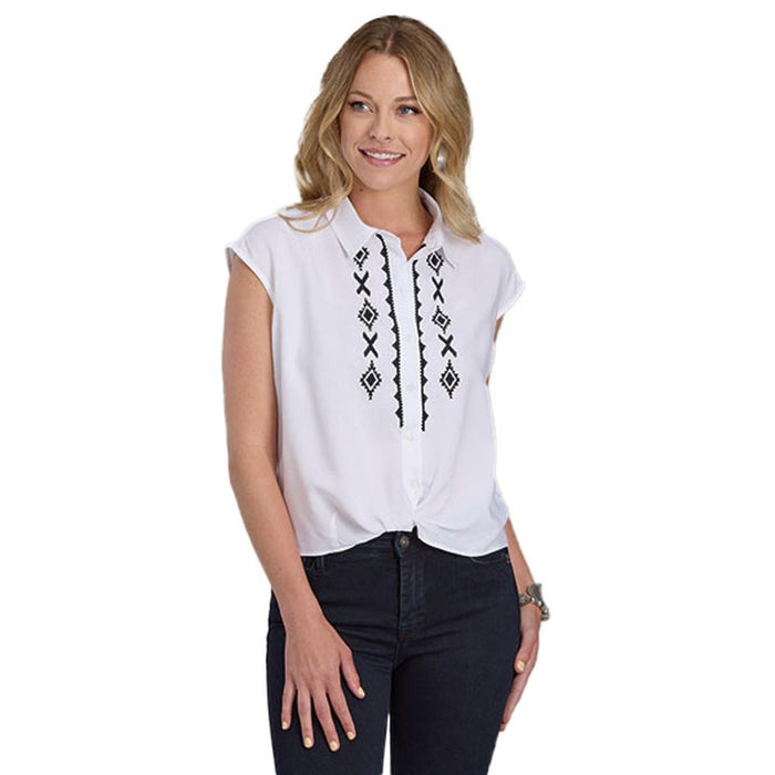 White Sleeveless Blouse