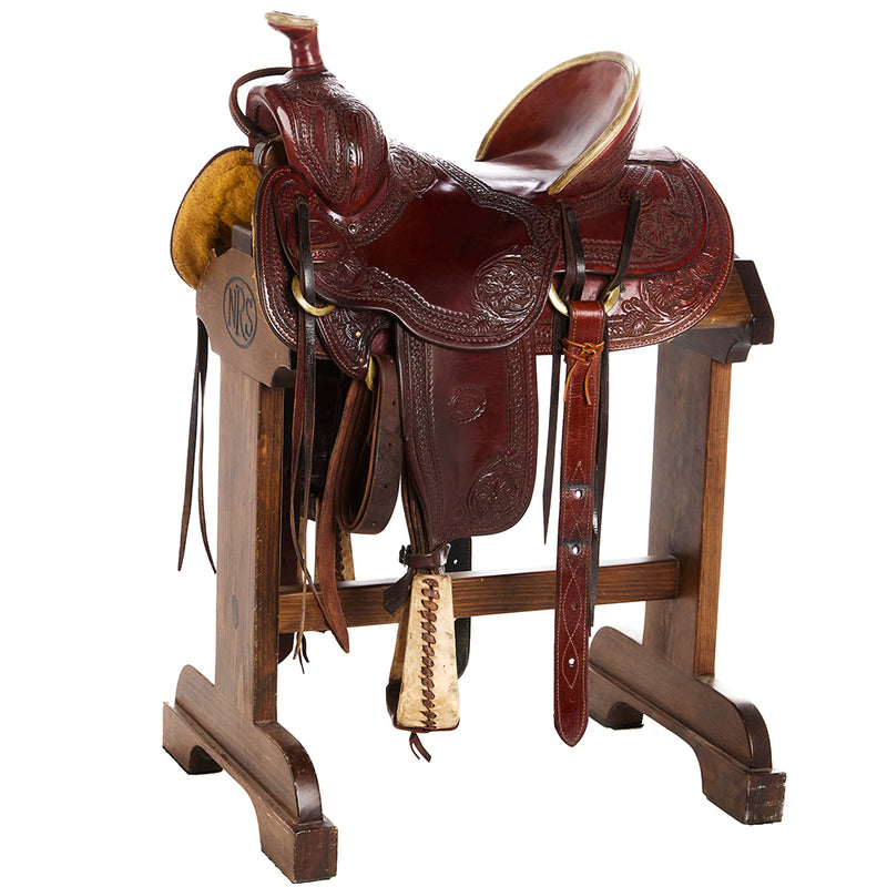 Used 16in Floral and Basket Combo Tooled Ranch Roper