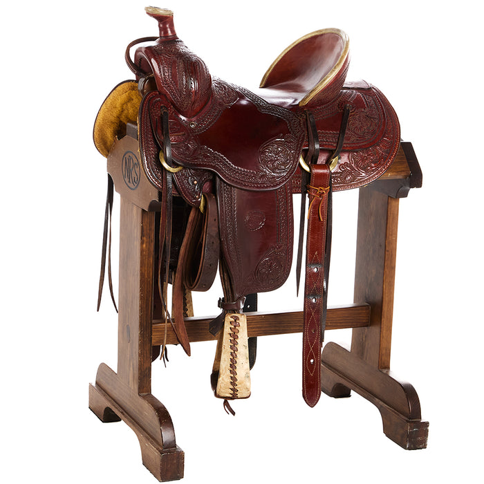 Used 16in Floral and Basket Combo Tooled Ranch Roper