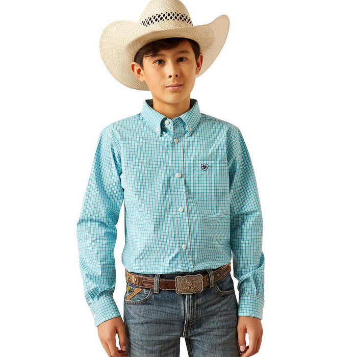 Boy's Light Blue Pro Series Wilmer Long Sleeve Button Shirt