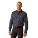 Men's Navy Print Orrell Wrinkle Free Long Sleeve Button Down Shirt