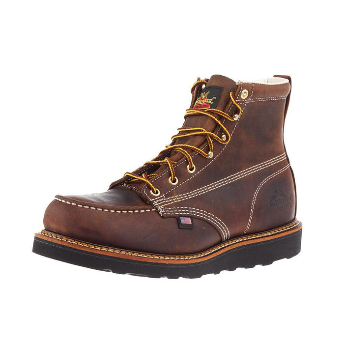 Thorogood Men`s American Heritage 6In Lace Up Top Round Soft Toe Work