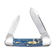 Smooth Blue Sycamore Wood Baby Butterbean Knife