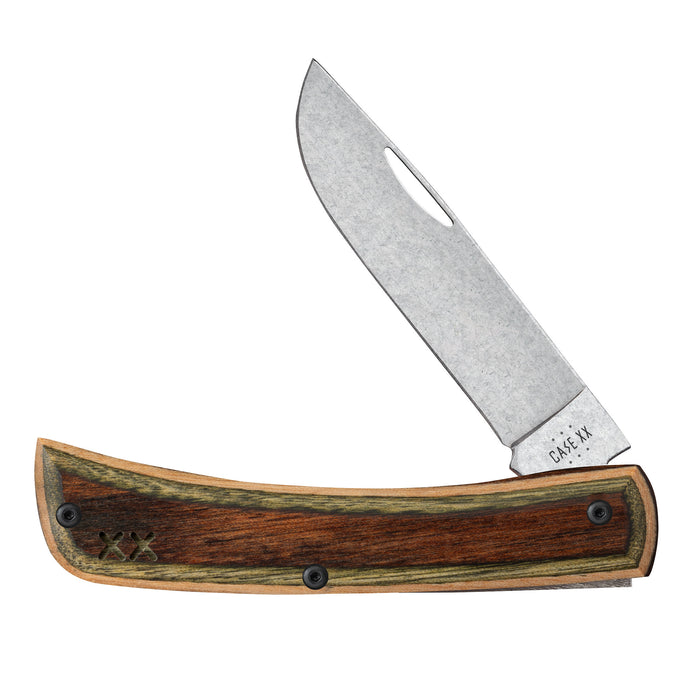 Crossroads Brown Green Laminate Wood Sod Buster Jr Knife
