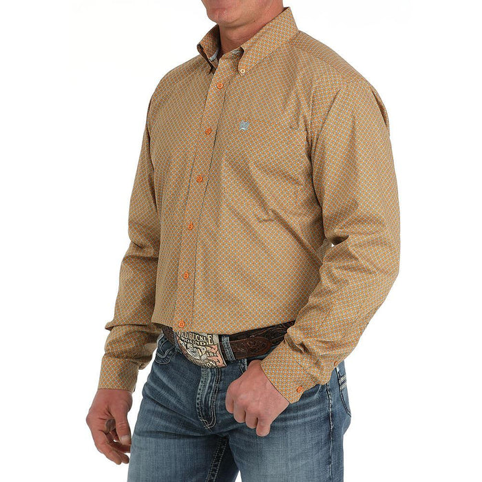 Orange Print Classic Fit Shirt