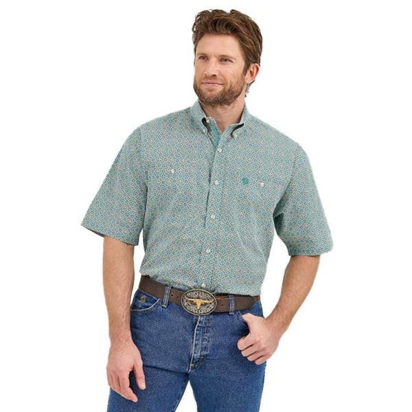 PGG　シャツ Wrangler George Strait Turquoise Short Sleeve Shirt