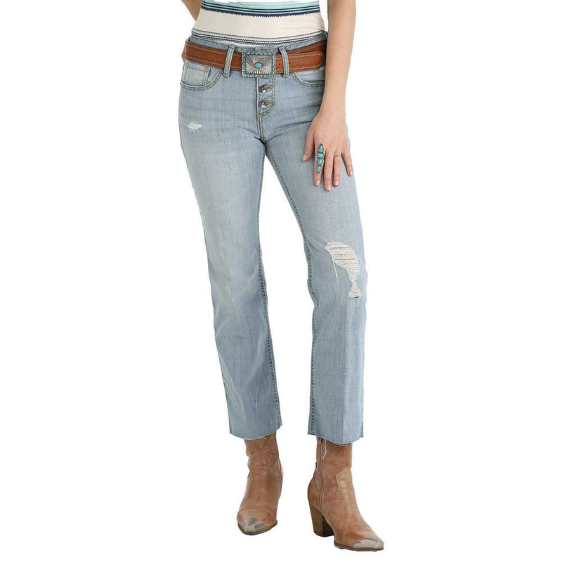 Womens Hannah Light Wash Crop Jeans