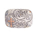 Copper Cross Belt Buckle with Scroll Silver Engraved Iron