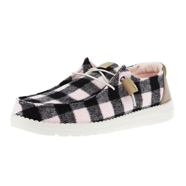 Hey Dude Women`s Wendy Buffalo Plaid Pink Casual