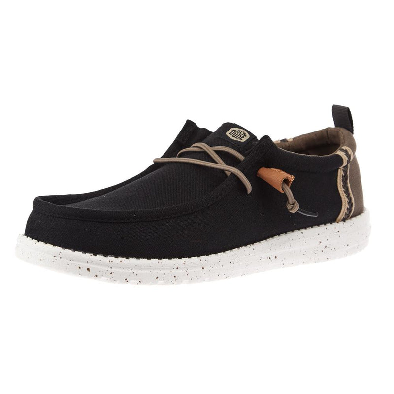Men`s Black/Walnut Wally Summer Linen Casual Shoe