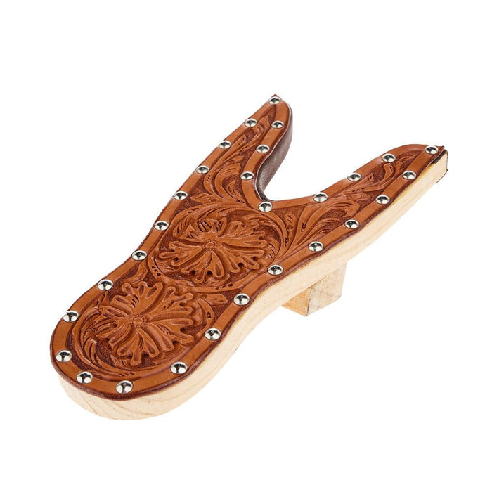 Floral Tooled Leather Boot Jack TAN