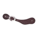 Ladies Dark Leather Basket Stamp Spur Straps